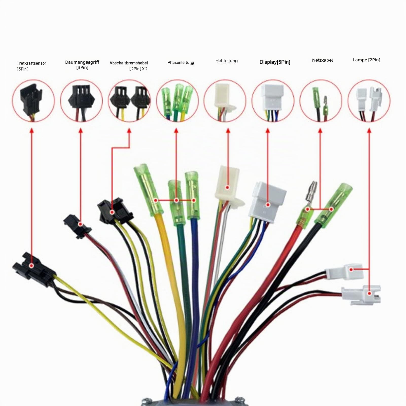 BuyWeek Elektrofahrrad Brushless Motor Controller Kit, 36V 48V 500W 22A Bürstenloser Controller EN06 LCD Display Meter Daumengas 8C Power Assist Sensor Kit für E-Bike Elektroroller