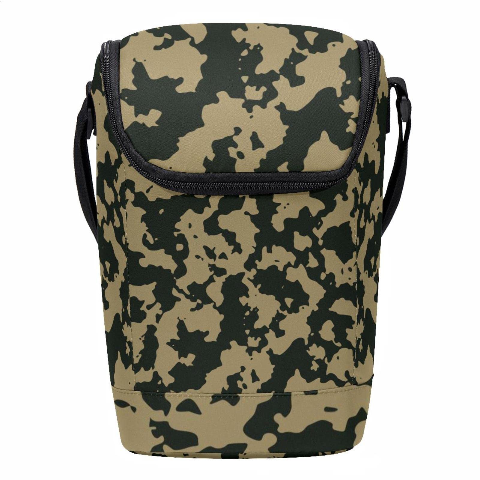 Lonchera reutilizable para niños y niñas bolsa bento negra de camuflaje