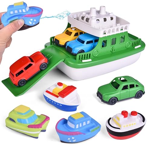 Ferry Boat Bath Toy with Mini Cars, Floating Water Play