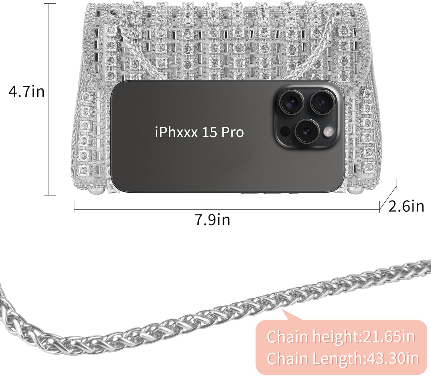 Rhinestone Clutch Purse for Women Sparkling Party Evening Bag Wedding Cocktail Handbag Prom Shoulder Bags - Image 5