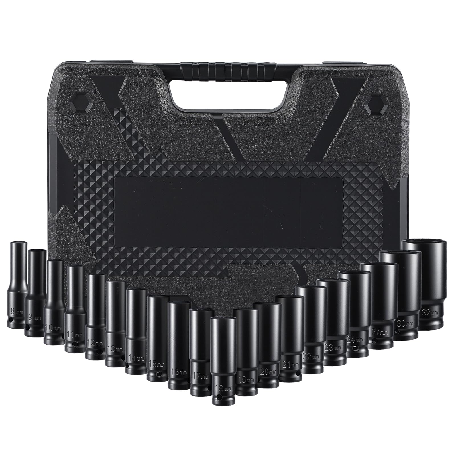 Pamatio Impact Socket Set 1/2 Inch, 20 pcs Deep Impact Socket Set 8mm - 32mm, Impact Sockets, CR-V, 6 Point, for Home Car Repair DIY Mechanic Tool โ image 1