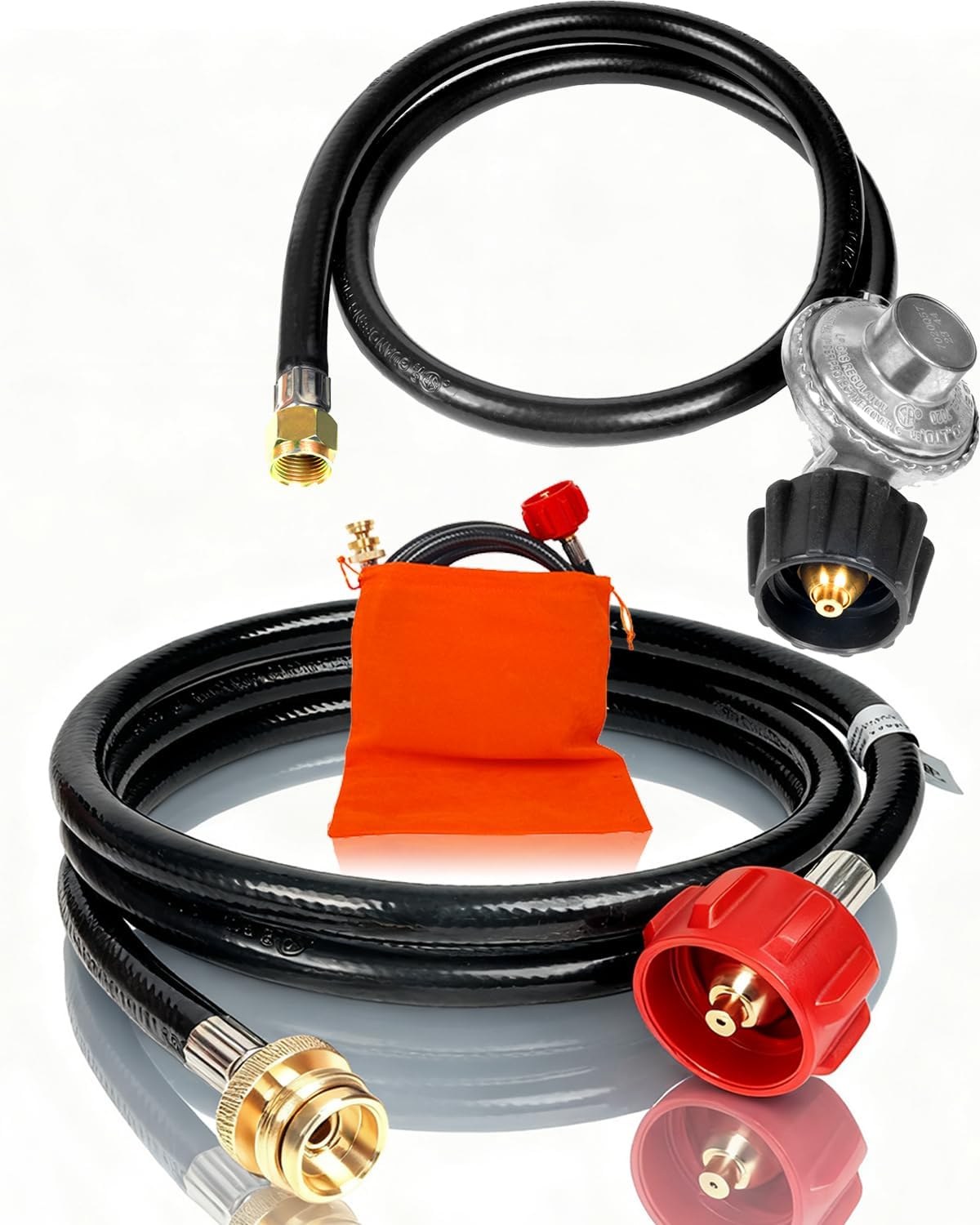 Propane Regulator and Hose Assembly Compatible for Weber, Blackstone, Nexgrill, Fire Pit, 6 FT Propane Tank Hose Adapter for Weber Q Grill, Buddy Heater Coleman Blackstone Tabletop Griddle More Portab