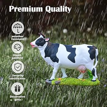 Amazon.co.jp: XKFLAUHM ホルスタイン牛の置物 8.75インチ x 6.7インチ