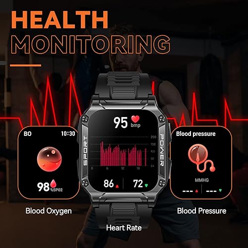 Miniatura 5 de Military Smart Watches for Men (Call ReceiveDial) 1.95" HD Large Screen, Outdoor Tactical Rugged Smart Watch, Sport Fitness Tracker Watch with