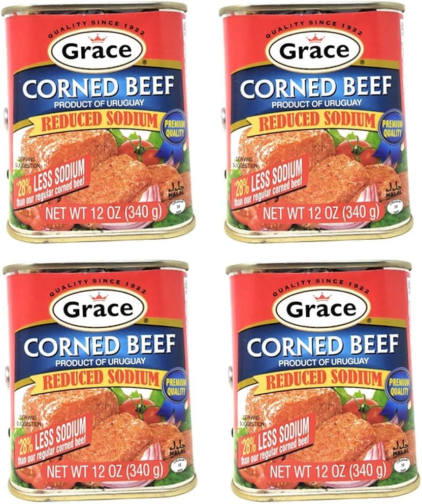 Grace Corned Beef Reduced Sodium (4 Pack, Total of 48oz) Amazon.ca