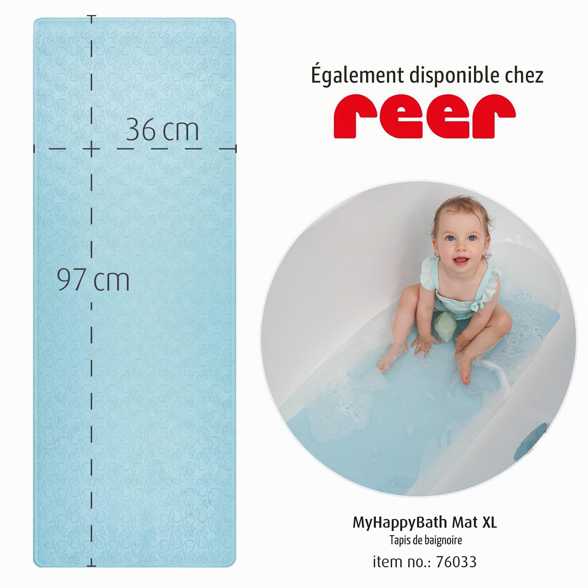 Tapis de bain bébé antidérapant motif baleine 42 x 25 cm