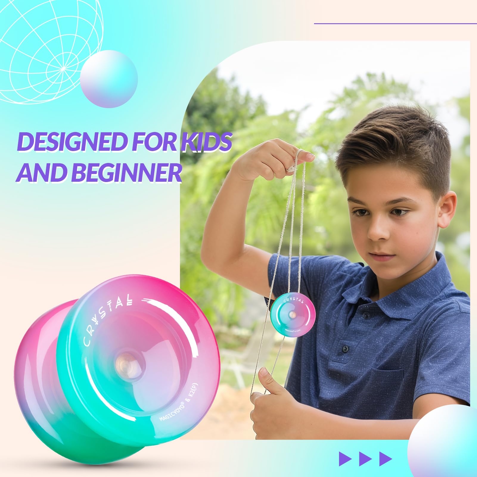 MAGICYOYO Yoyo K2 for Kids & Beginners, Professional Finger Spins Tricks YoYo - Image 4