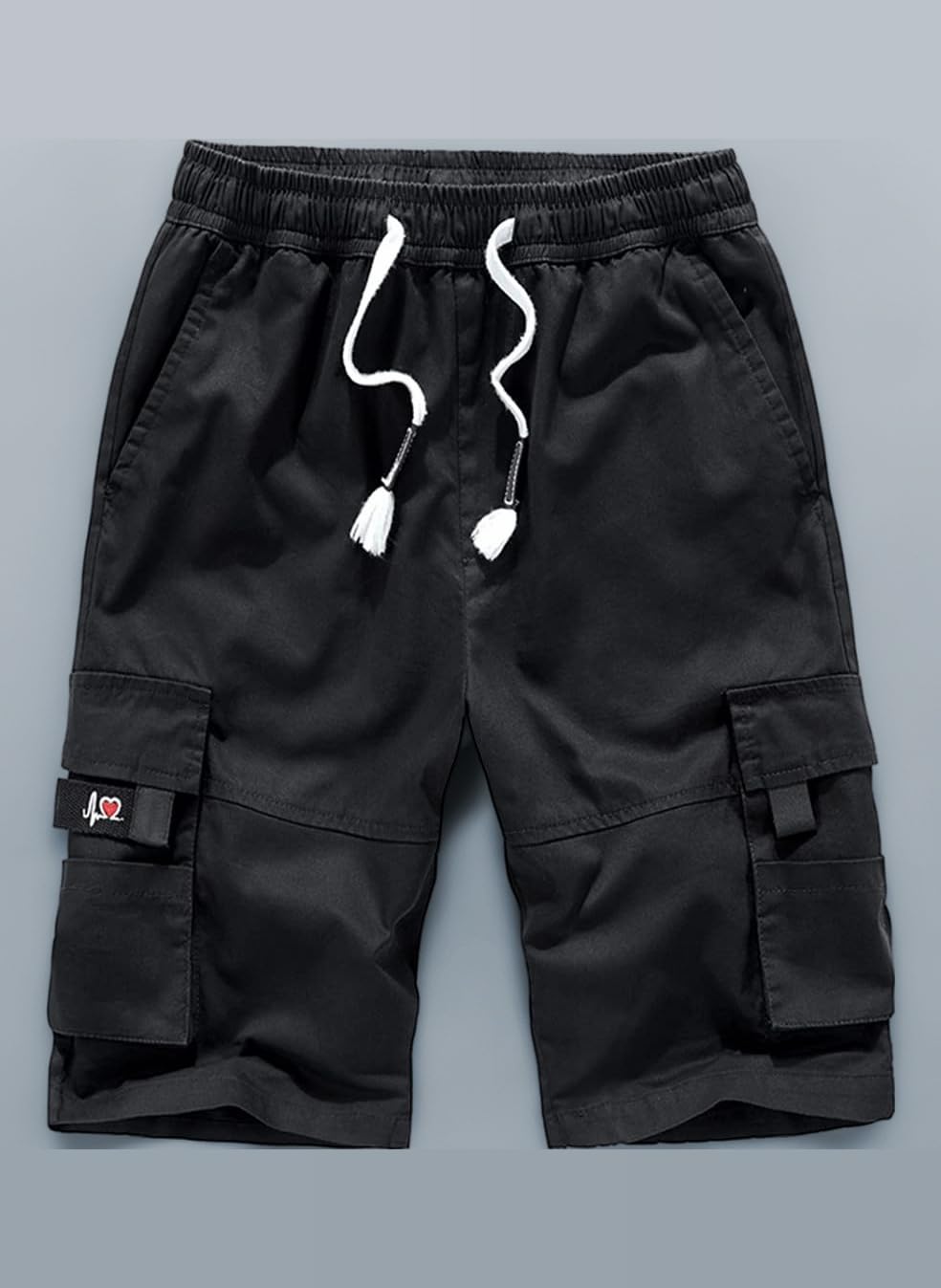 – Mens Cargo Shorts Summer Casual Elastic Loose Fit Combat Work Shorts Cotton Multi Pocket