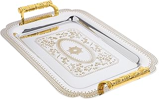 Zerodeko 1Pc Retro Fruit Tray European Style Tray Food Plate Double Handle Tray for Hotel Home Buffet