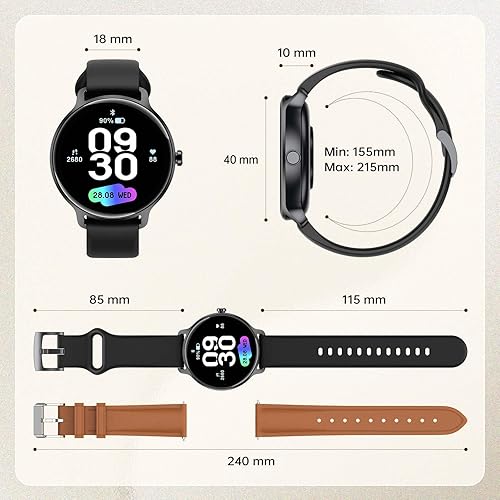 Miniatura 9 de Reloj inteligente para mujer, color negro