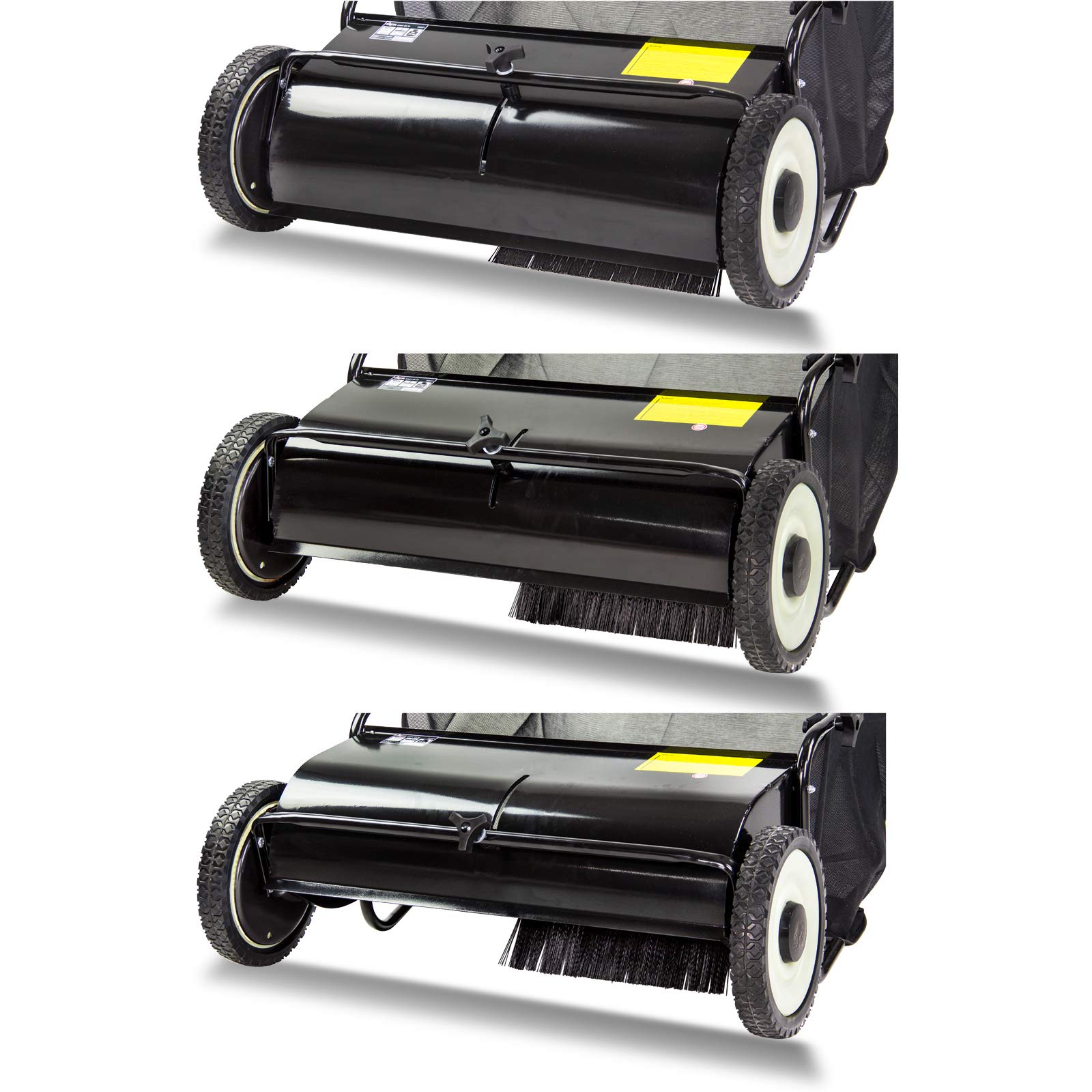 DEMA Rasenkehrmaschine 65 cm, Laubkehrer, Kehrmaschine mit 4 Bürsten, 180L Auffangsack, höhenverstellbar, leichtlaufend, robust, ideal für Rasen, Wege & Hof, private Gartengröße, effiziente Reinigung