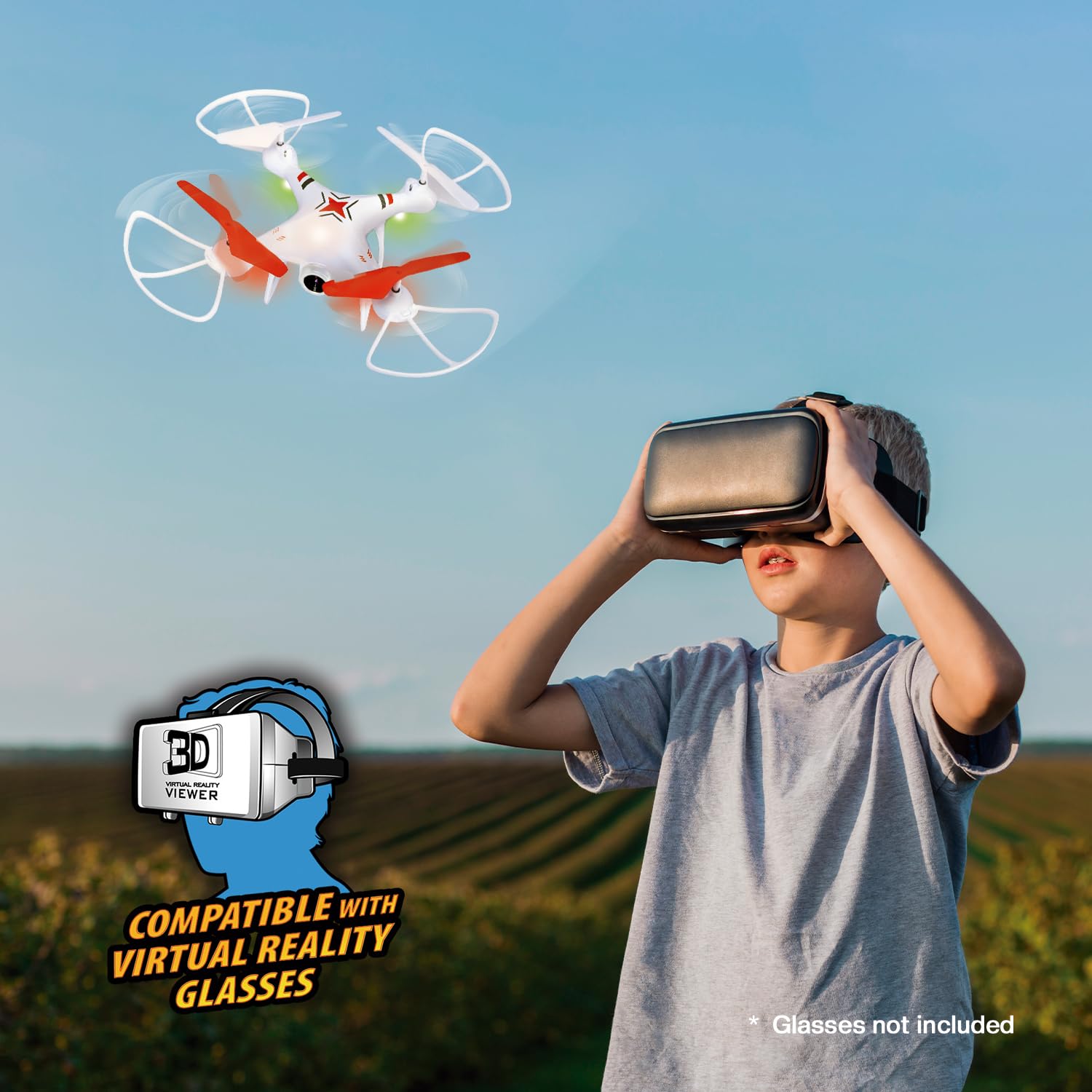 Flycam | Dron dla dzieci | Dron z kamerą dziecięcą i wideo | 3-biegowe drony sterowane radiowo, autolooping, automatyczny obrót | Kompatybilny z okularami wirtualnej rzeczywistości