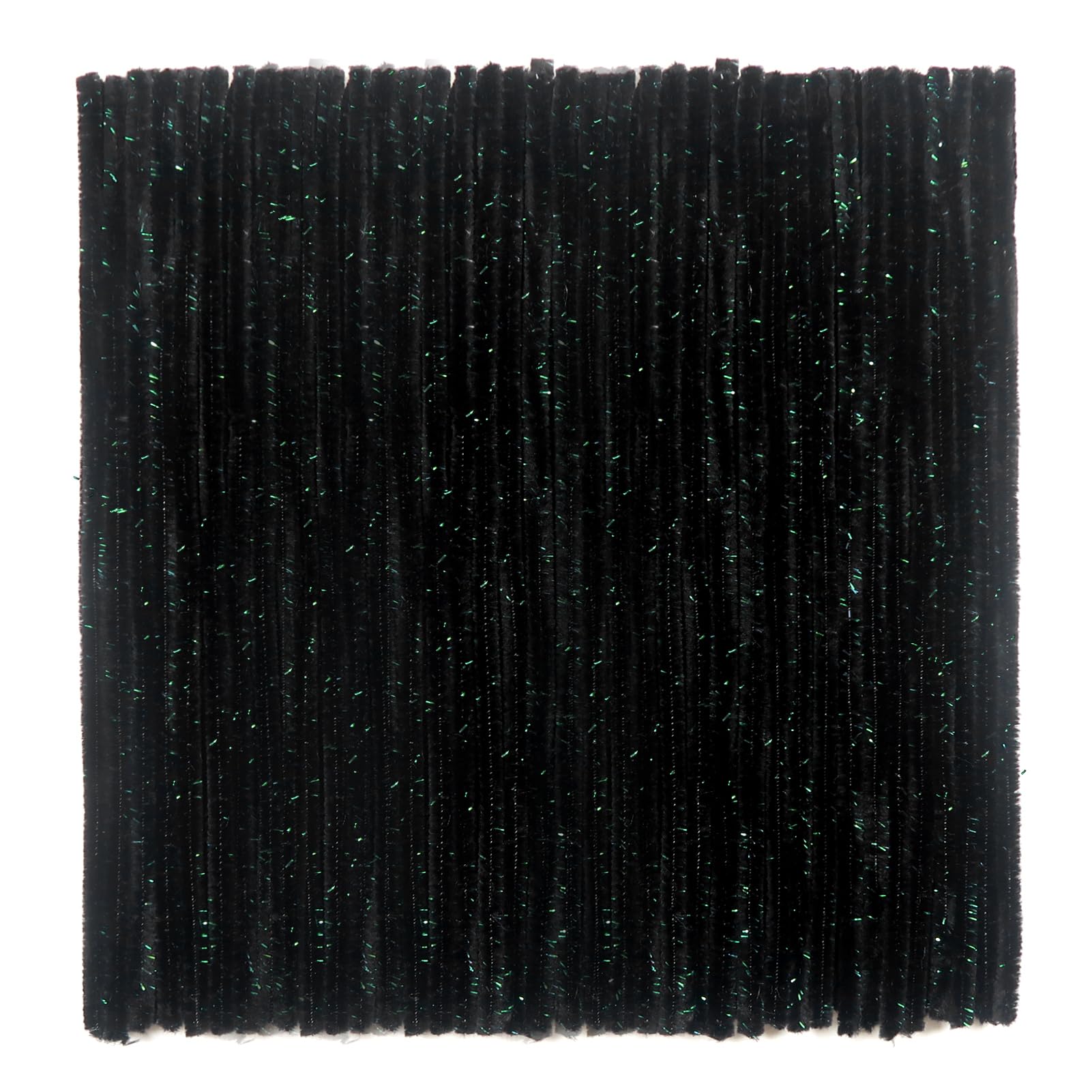 TOAOB 100pcs Glitter Black Pipe Cleaners Metallic Chenille Stems 12 Inch Fuzzy Sticks Craft Supplies for DIY Art Craft Projects Home Decorations