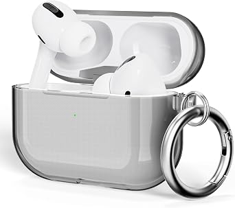 ULAK Compatible with Airpods Pro Case Cover, Designed Protective Cover Soft TPU Shockproof Case Accessories with Keychain for Airpods Pro 2019 [Front Led Visible],Black