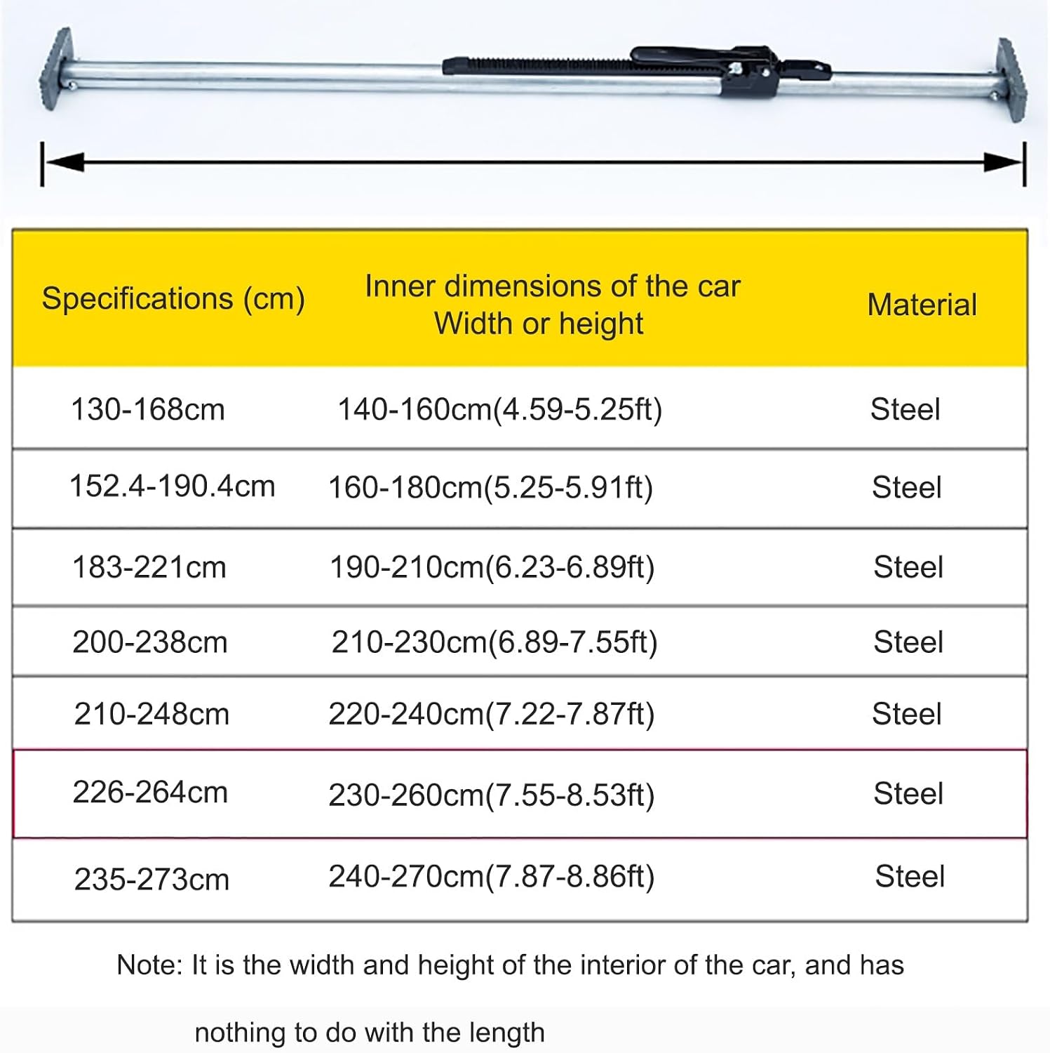 Non-Slip Truck Bed Divider,Cargo Bar Truck Bed Divider Bar,Adjustable Ratcheting Cargo Bar(4.27-5.51ft)