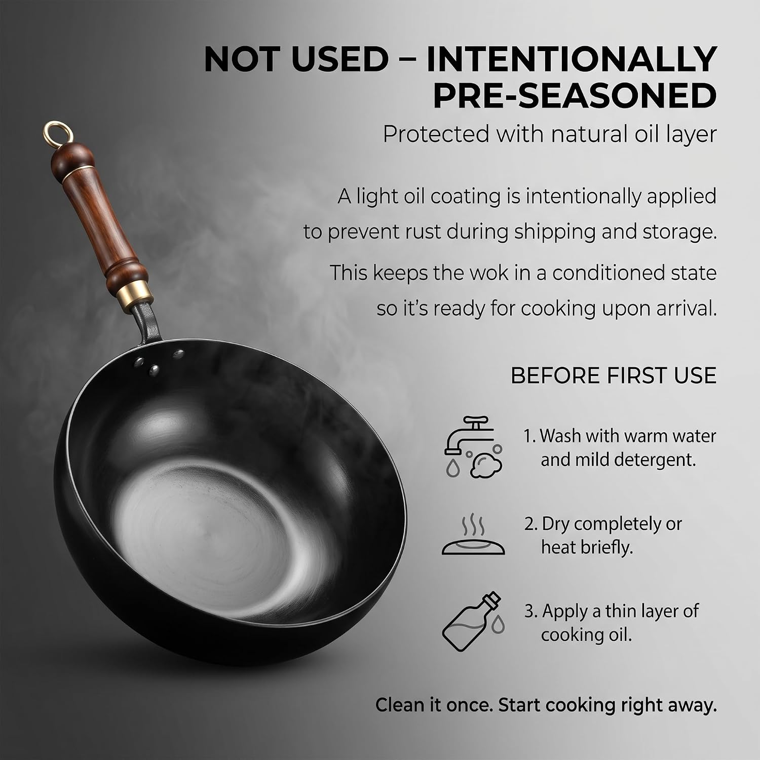 Cast Iron Wok Japanese Cookware with Lid Pan Cooking Thick Soup Hand Hammered Frying Pot Hotpot Mini Small Asian Non-stick Upgraded Sauce Steel Carbon Deep Enamel Skillet(Glass Lid,11in)