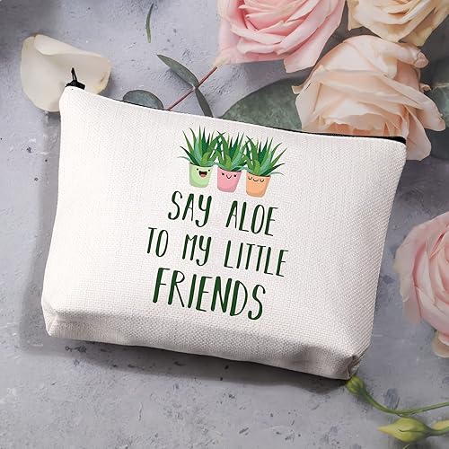 Miniatura 7 de Bolsa de maquillaje para amantes de las plantas, para jardinero, plantas suculentas, plantas locas, regalos para damas, diga aloe a mis pequeños