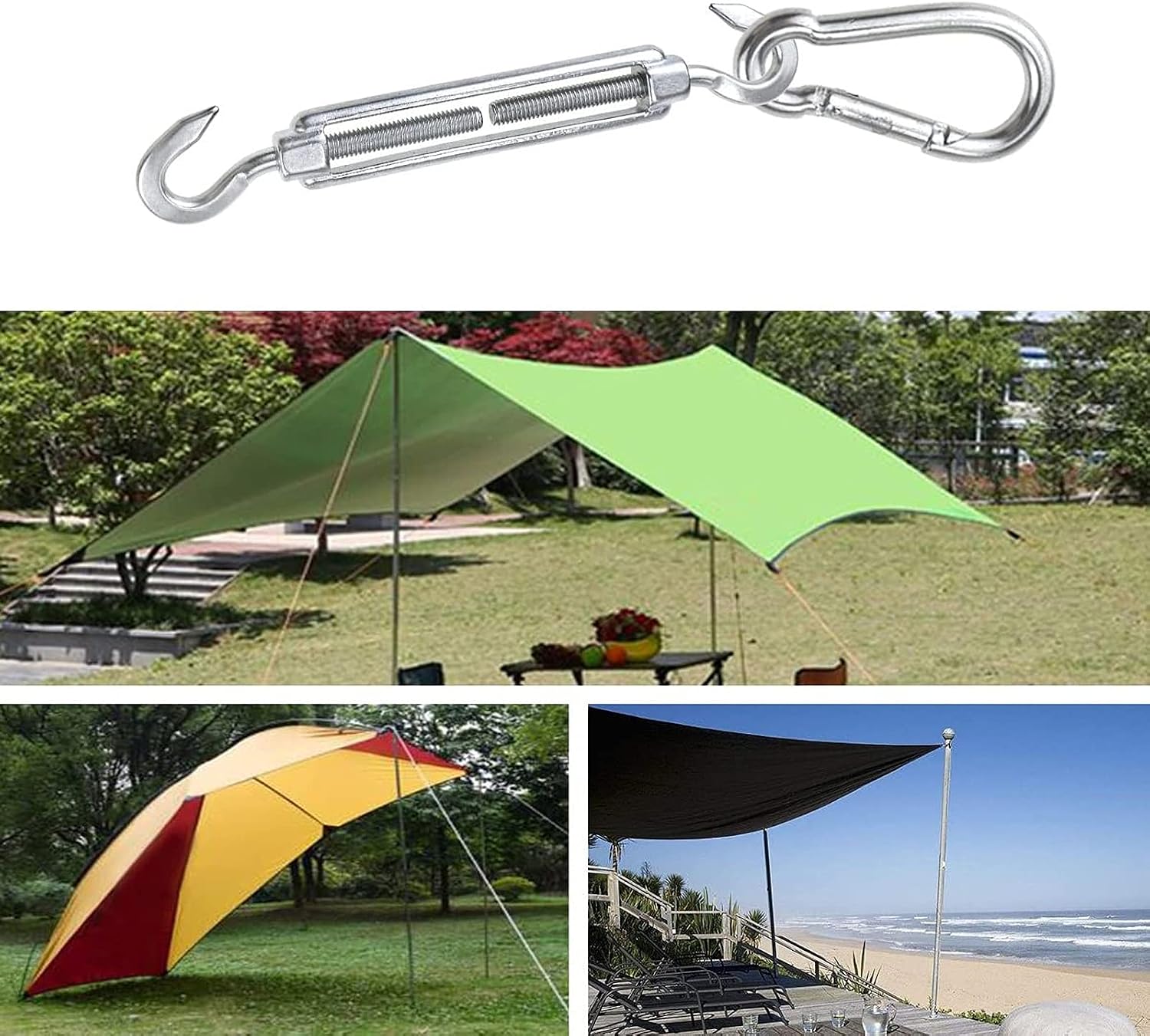 Shade Sail Fixing Kit for Square and Rectangle Sun Shade Sails Installation for Patio, Heavy Duty Hardware for Ourdoor, 24PCS,6mm (6mm)