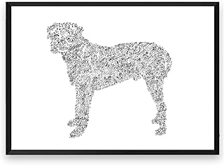 Bullmastiff print with doodles inside the portrait | Plenty of details about | hard to find gift black and white illustration art poster