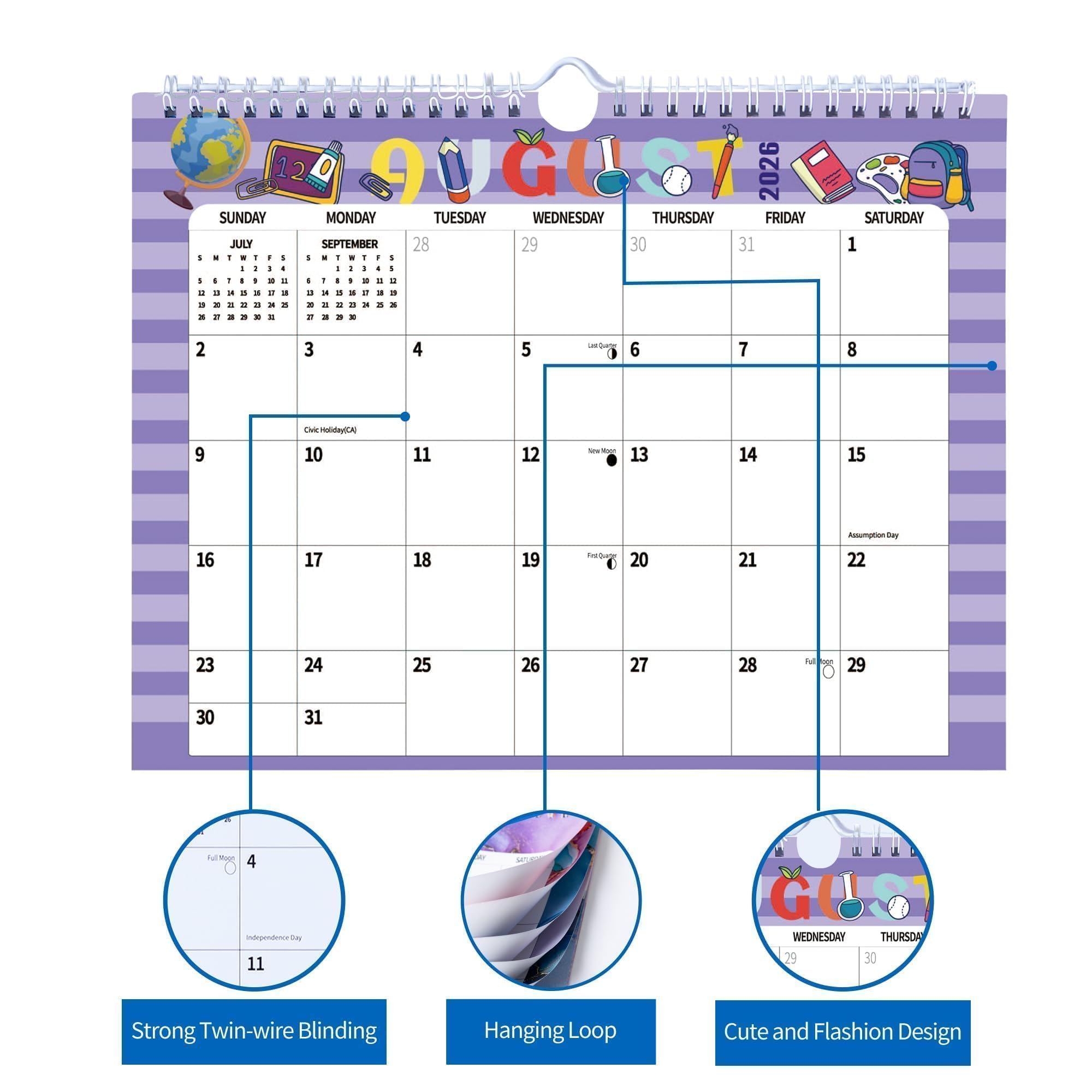 2024 Kalender Doodle Hängender Wandkalender Schreibtisch Monatlicher Desktop-Planer Pad Papier November 2023 - Dezember 2024, 28,5 cm Zuhause, Schule, Büro