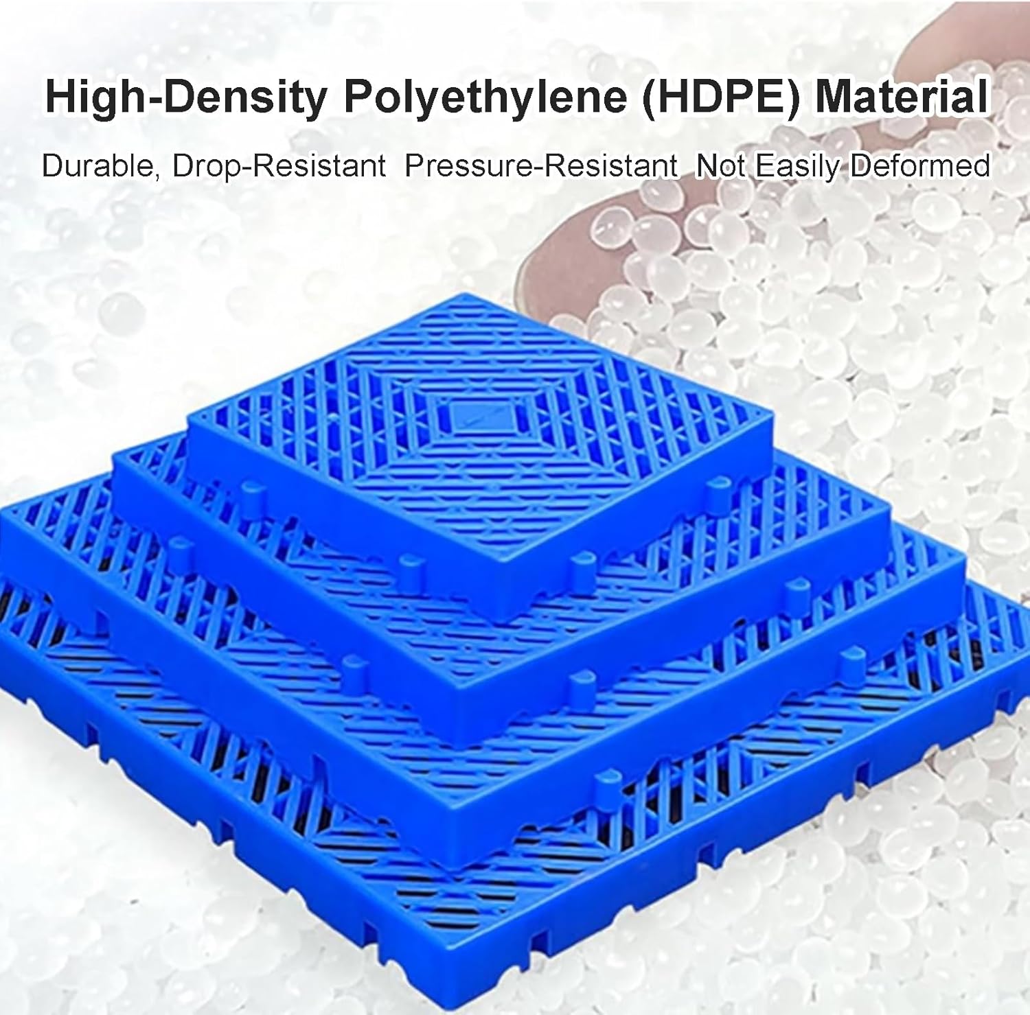 Plastic Pallets, Moisture-Proof Interlocking Storage Pad, Lightweight Plastic Pallet for Supermarket Cold Storage, Garages, Basement(Blue)