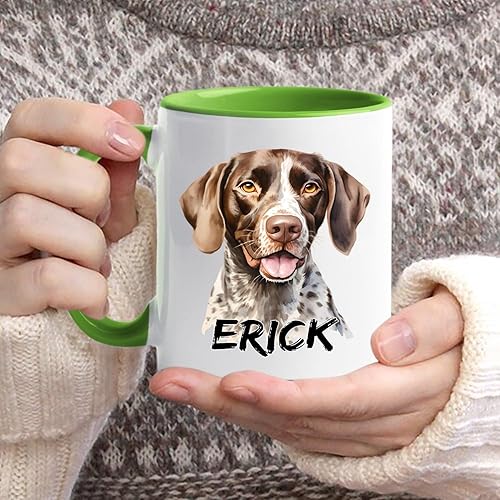 Vista 84 de Taza de café con nombre personalizado de pastor alemán, 11 15 onzas, taza de cerámica blanca de pastor alemán personalizado, regalos para hombres