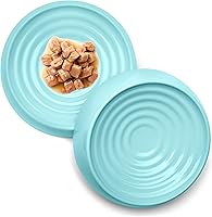 CatGuru Whisker Friendly Cat Bowls - Shallow Wide Food Dishes Relieve Whisker Fatigue, Non-Slip for Indoor Cats & Kittens, Pack of 2 (Aruba)