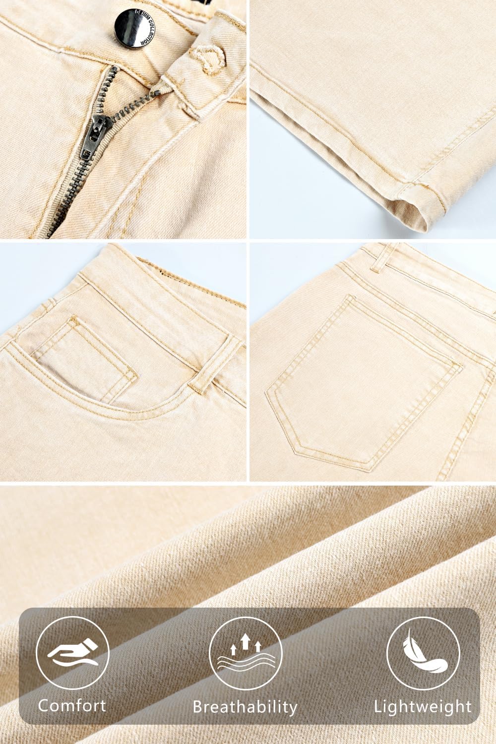 Heyfanee Mens Baggy Jean Shorts Stretch Loose Fit Denim Shorts Below Knee 15 Inch Inseam - Image 5