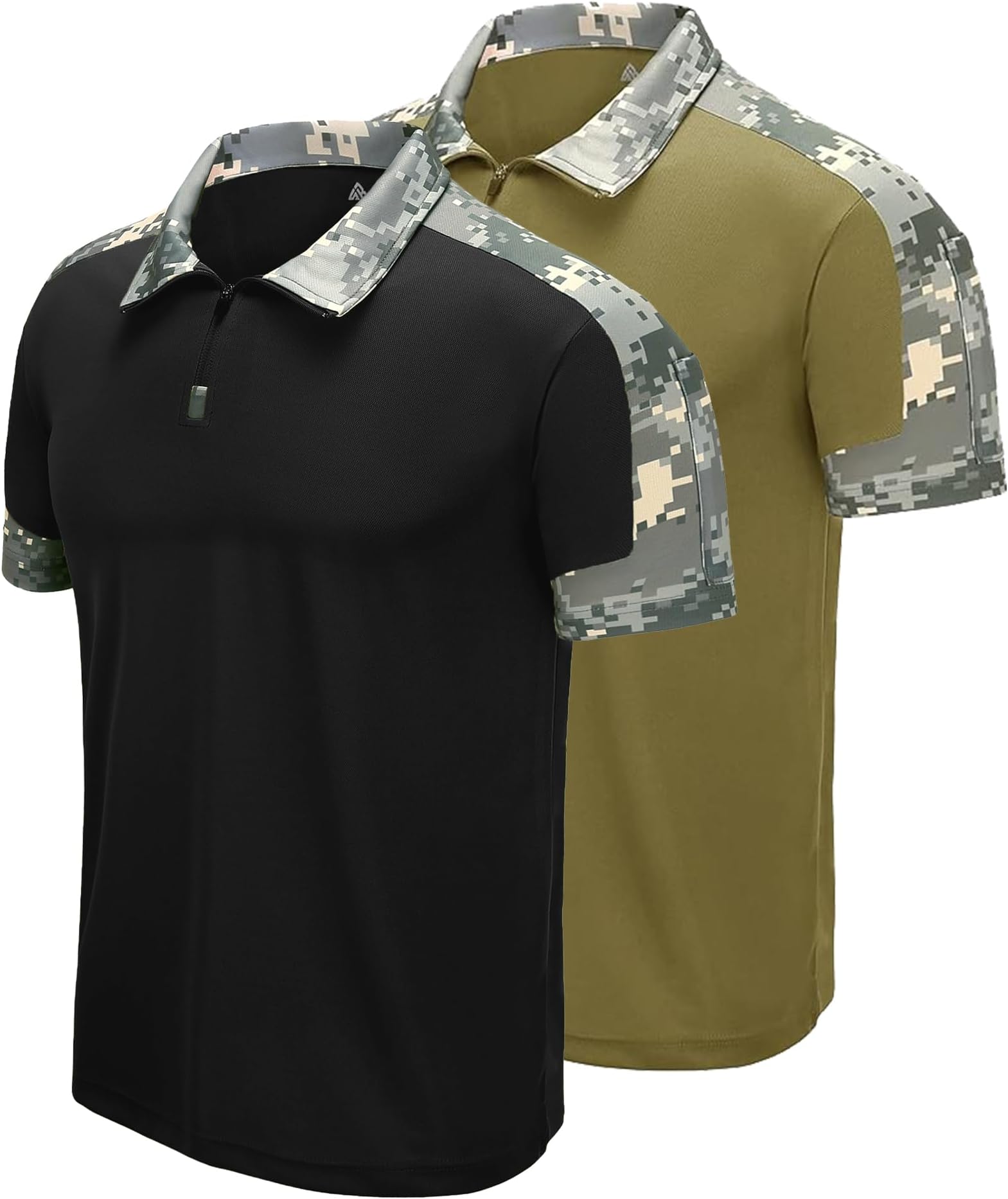 ZITY2 Pack Mens Polo Shirts Short Sleeve Tactical Military Outdoor Sports Shirts