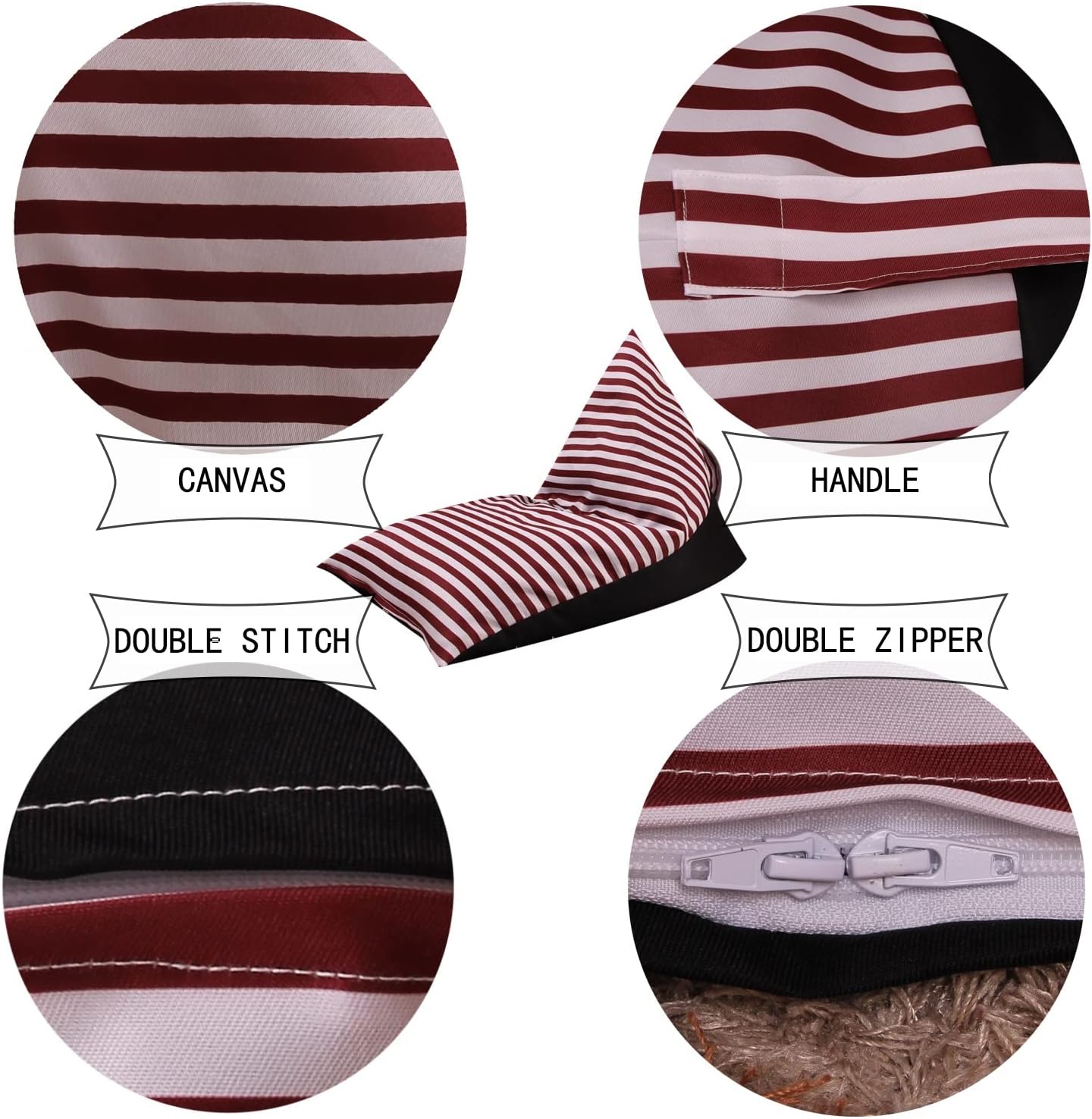 Stripes Waves Stuffed Toys Chair Sleeve With Handle Large Capacity Home Living Room Pouch Multifunctional