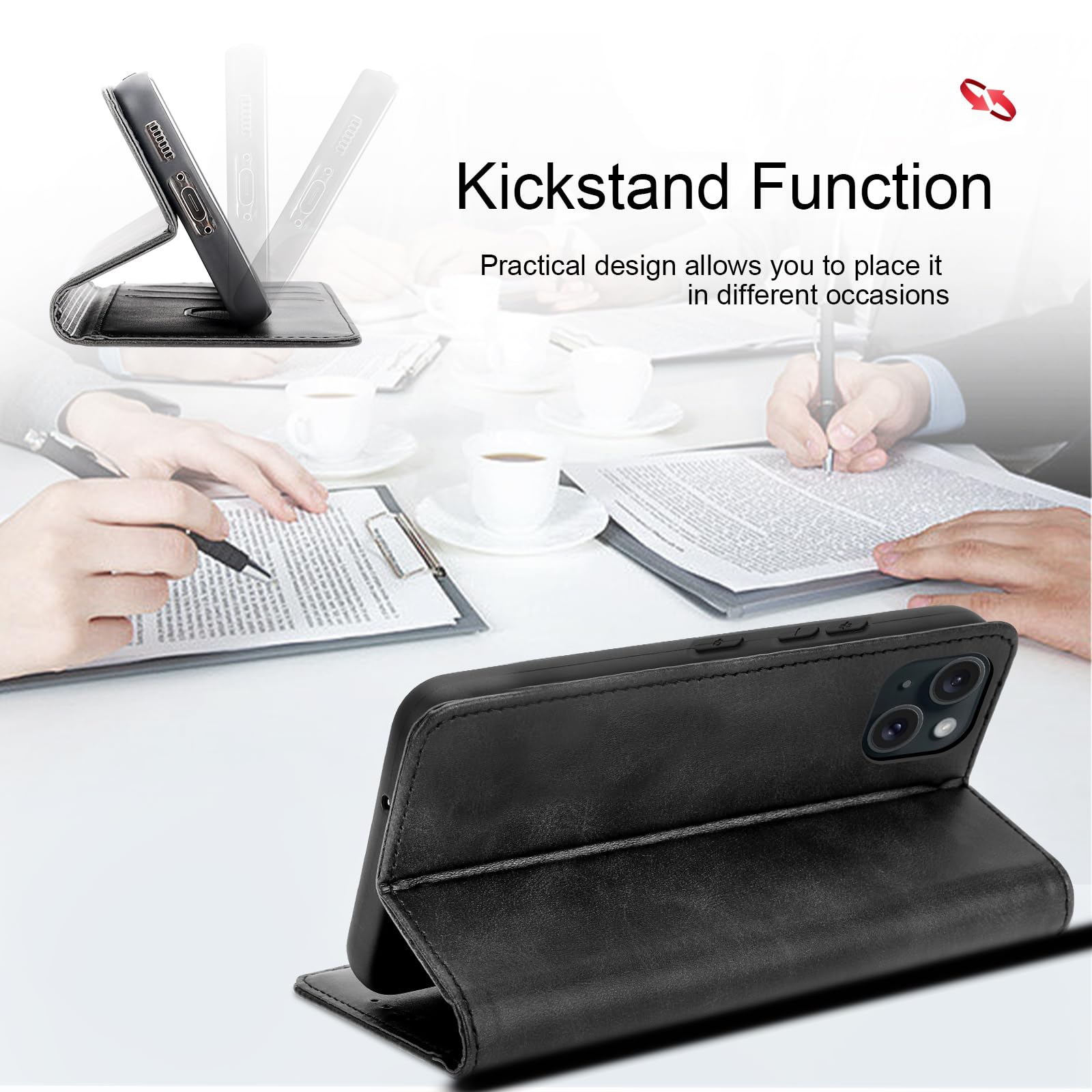 Funda Libro De Polipiel Con Magsafe Y Tarjetero JINDUN Para IPhone 15 PLUS - Foto 11