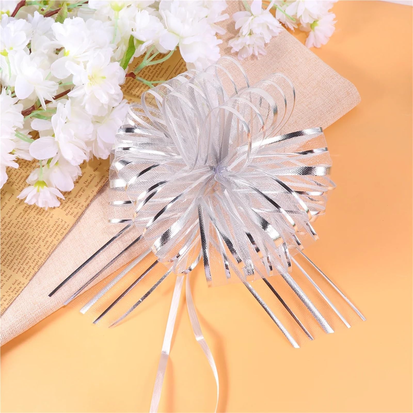 Zugschleifen, handgezogene Schleife, verdickte Geschenkdekorationen für Weihnachten, Hochzeit, Party, Gastgeschenke, Taschen, Baumfenster, 20 Stück (grün)