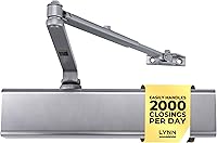 Vista 7 de LYNN HARDWARE Cierrapuertas automático resistente (negro) - Grado comercial, elección de los contratistas, velocidad y fuerza ajustables