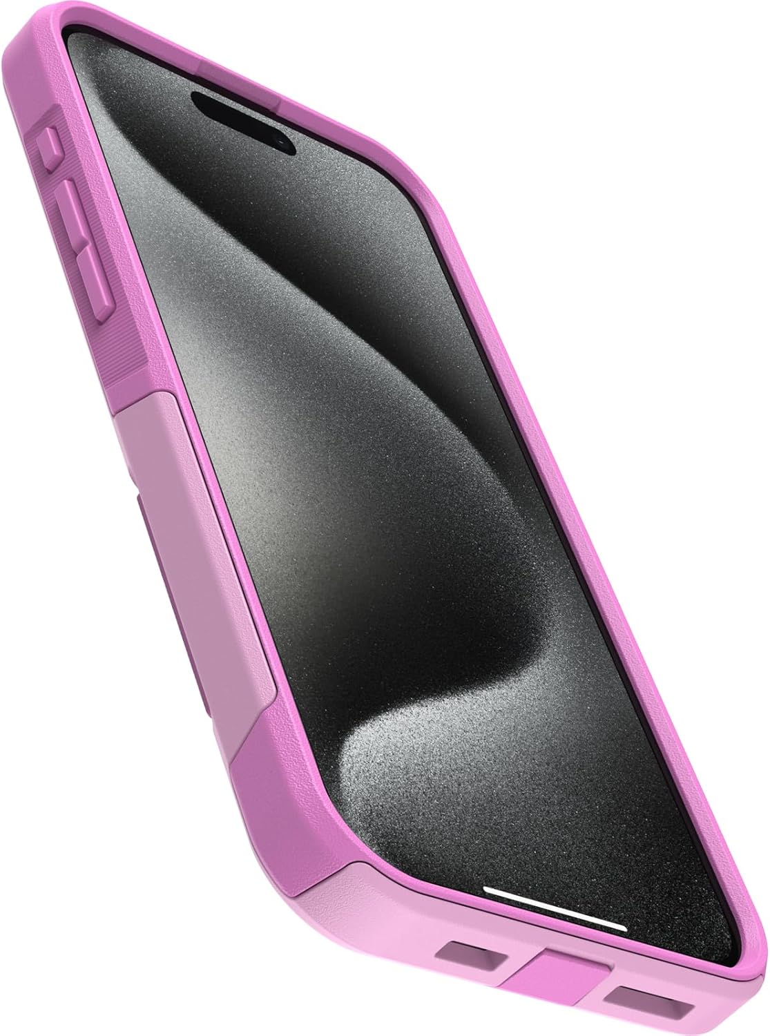 OtterBox iPhone 15 Pro MAX (Only) Commuter Series Case - Run Wildflower (Pink), Slim & Tough, Pocket-Friendly, with Port Protection - Image 3