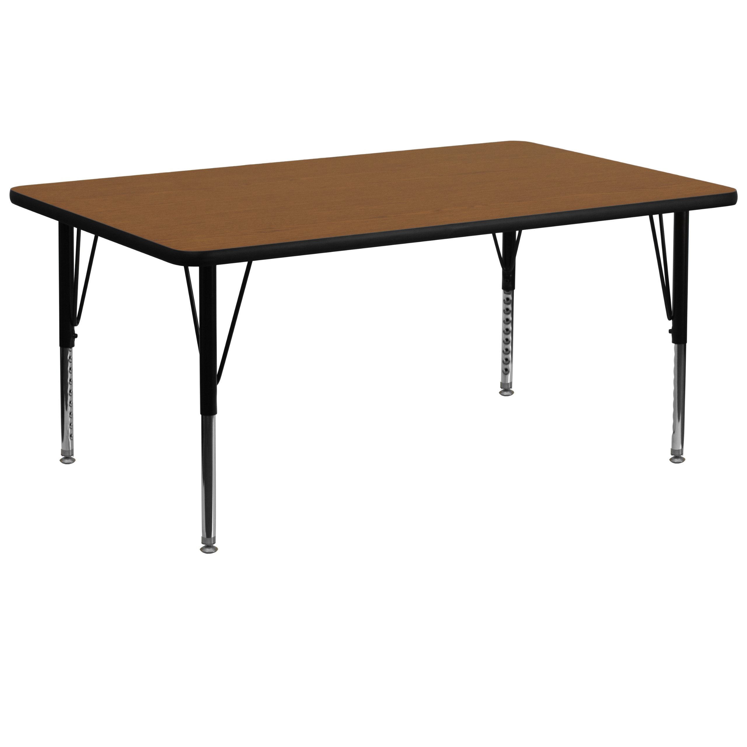 ( only support) Flash Furniture 30''W x 72''L Rectangular Oak HP Laminate Activity Table - Height Adjustable Short Legs