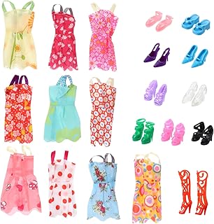 KOMBIUDA Vestidos 60 Peças Vestido De Boneca Vestidos De Brinquedo Sapatos De Boneca Bonecas Meninas De Boneca Vestido De Casamento De Boneca De Boneca Para Bonecas