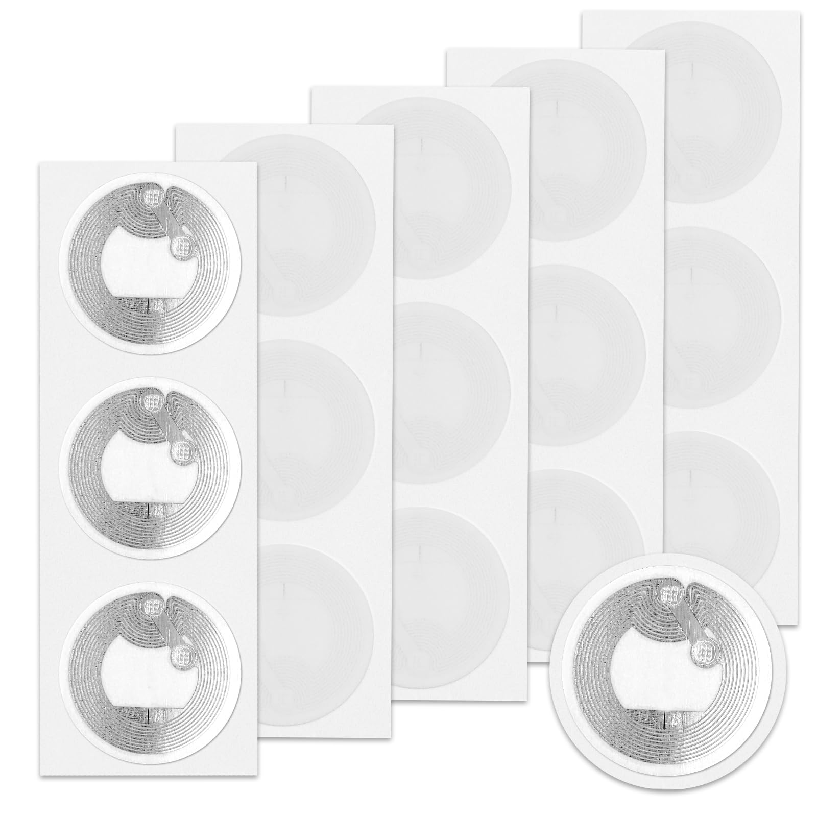 NFC-tagstickers, Ntag213, herbeschrijfbaar, 144 byte-geheugen, NFC, Ntag213, programmeerbaar, voor alle NF-C-compatibele mobiele telefoons en apparaten, 80 stuks