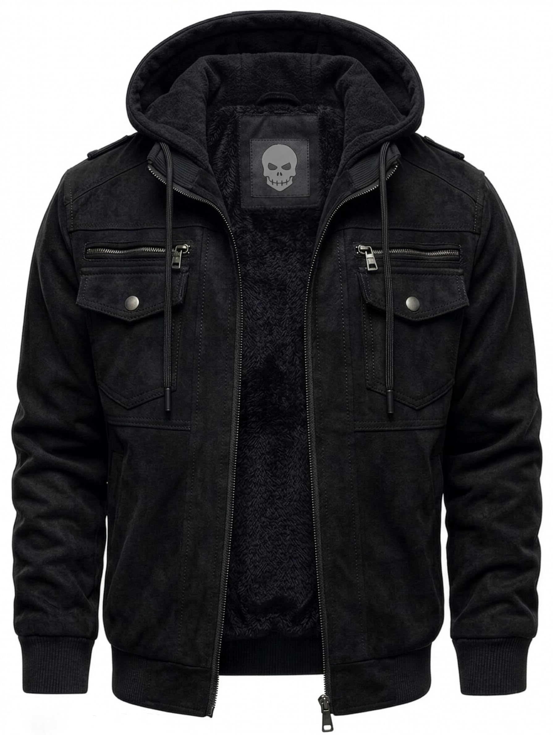 Blaq Ash Men's Faux Suede Jacket Black - Image 1