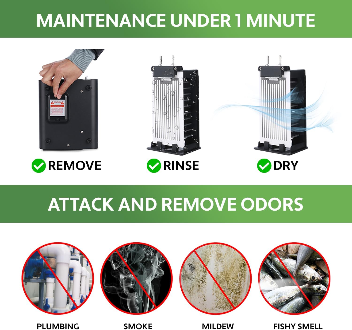 Alpine 125W 70,000 mg/h Ozone Generator Air Ionizer Ozone Odor Eliminator for Home and Kitchen, Commercial Ozone Machine Odor Removal Air Purifier for Office, Cars, & Rooms