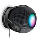 PlusAcc for HomePod Mini Wall Mount - Holder Mount Compatible with Homepod Mini&comma; No Muffled Sound&comma; with Cord Management&comma; Space Saving Accessories for Home Pod Mini &lpar;Black&rpar;