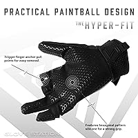 Vista 4 de Glove Station Hyper-Fit - Guantes tácticos de tiro y trabajo – Gris, Mediano – Diseño sin dedos para paintball y equipo de Airsoft para hombres