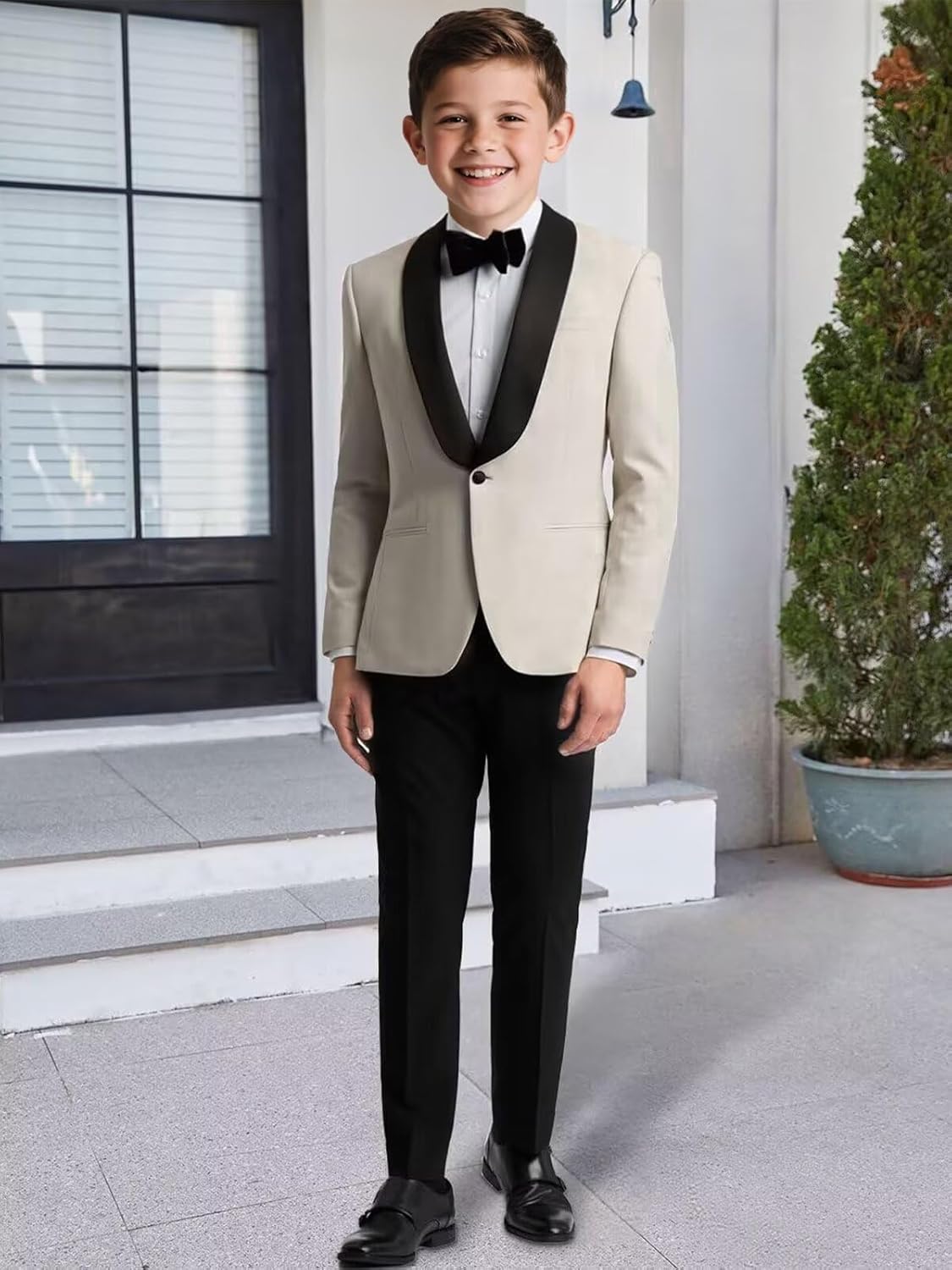 Boys Tuxedo Suits Slim Fit 3 Piece Kids Dress Clothes for Boy Formal Wedding Suit Blazer Vest Pants