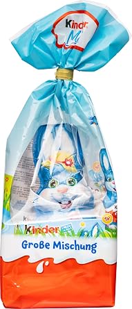 Premium Easter Chocolate Kinder Mix Gift Bag Grobe Mischung, Includes Large Chocolate Easter Bunny Figure, 3 Mini Chocolate Chicks, Country Bar & Schokolade Chocolate Bars Box, Imported From Germany, Easter Basket Candy Gift Pack, 201g / 7.09oz
