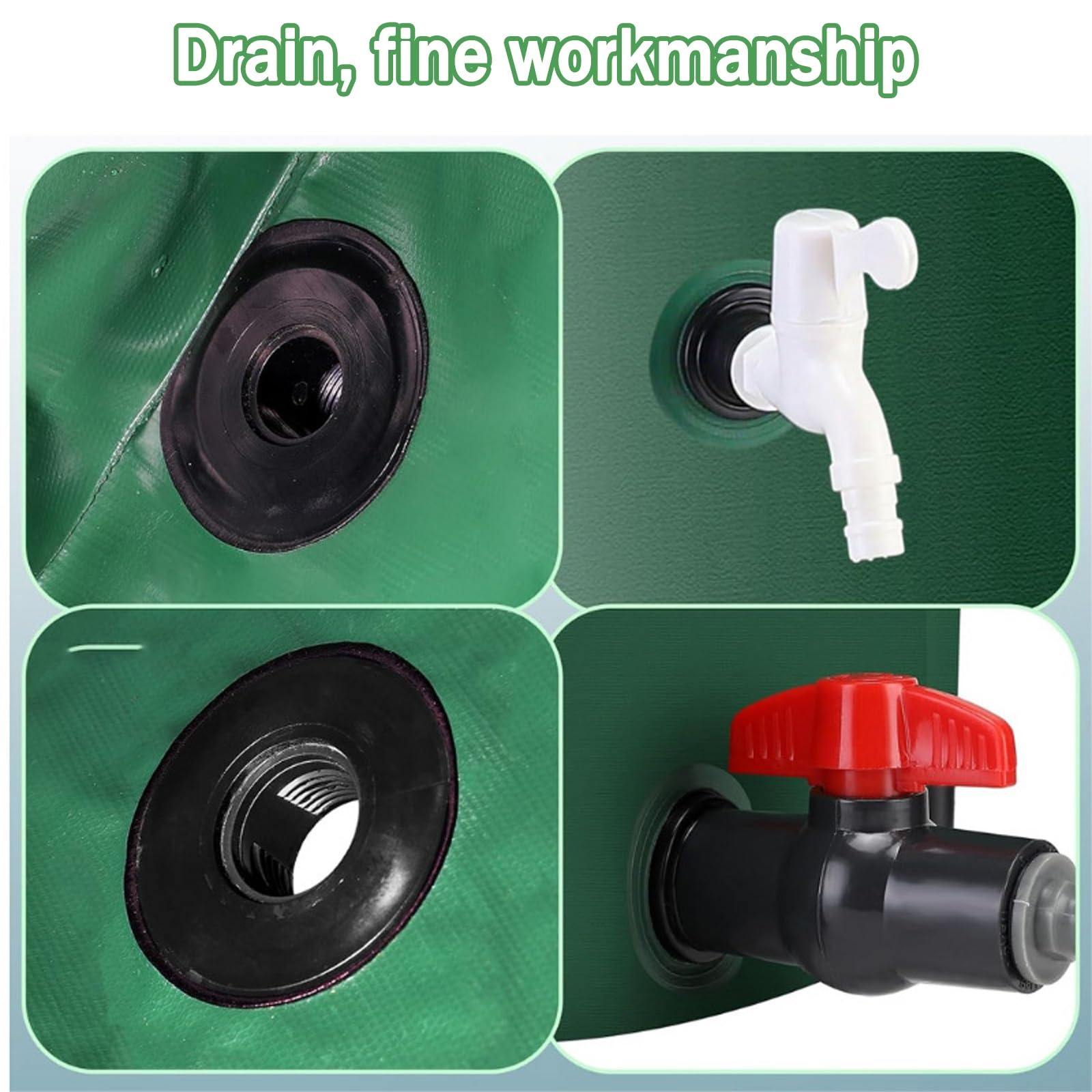 Depósito portátil de recolección de agua de lluvia de 500 L, depósito flexible de PVC duradero, soporte estable, adaptabilidad versátil, excelente resistencia para uso en exteriores