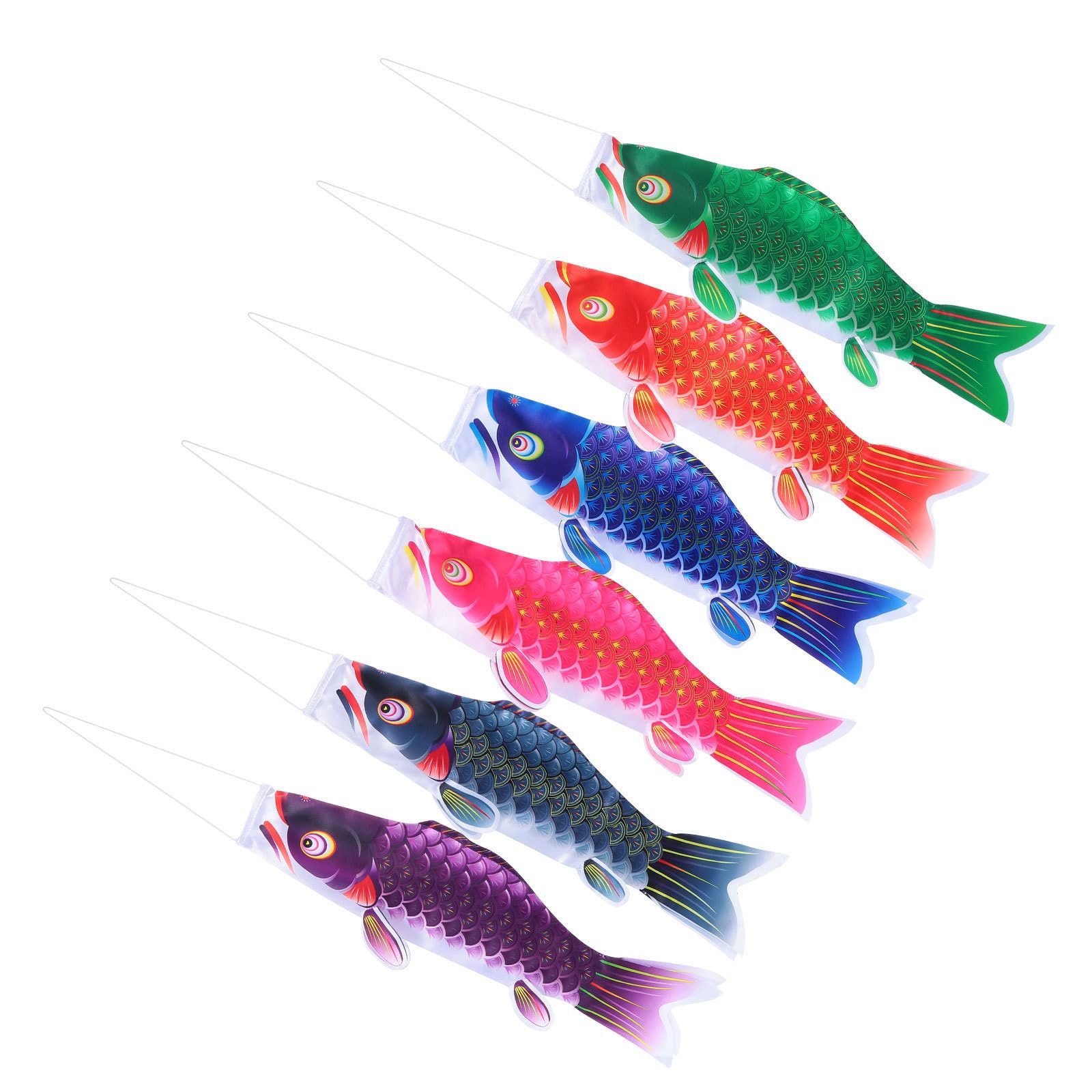 Banderas japonesas de carpa decorativas de seda para terrazas y barbacoas