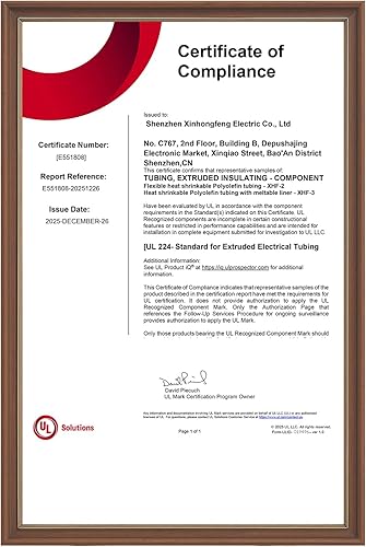 Vista 2 de XHF 2 tubos termorretráctiles de poliolefina impermeable 3:1 de 3/4 pulgadas (0.748 in), tubo termorretráctil de grado marino, sellado de negro