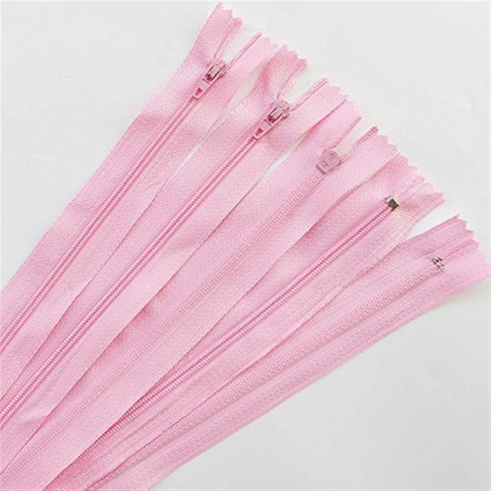 Shuxiang-Zipper, 100 szt. kolorowe zamknięte zakończenia nylonowe zamki błyskawiczne, pasują do krawieckiej odzieży akcesoria 15-40 cm 3#, do szycia krawieckiego (Kolor: Różowy, długość: 35 cm)