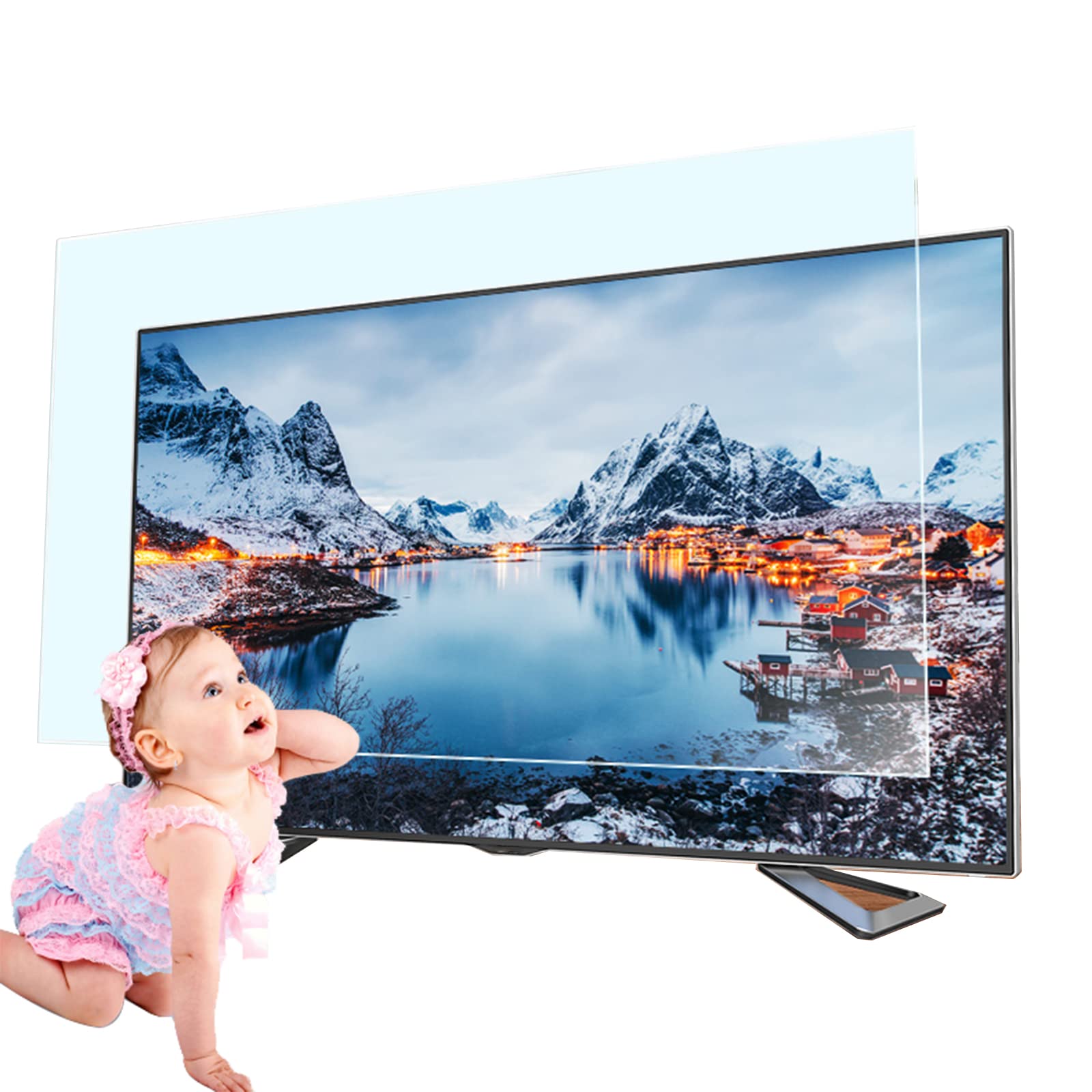 Protector de pantalla de TV antideslumbrante mate de 32-75 pulgadas, película protectora anti rayos azules para TV familiar Tasa antirreflejo de hasta 90% (40 in 886 X 498mm)