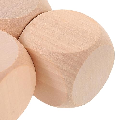 Miniatura 8 de EXCEART Dados de madera en blanco, 3 piezas de bloques cuadrados sin terminar, cubos de madera de 6 caras con esquinas redondeadas para proyectos de