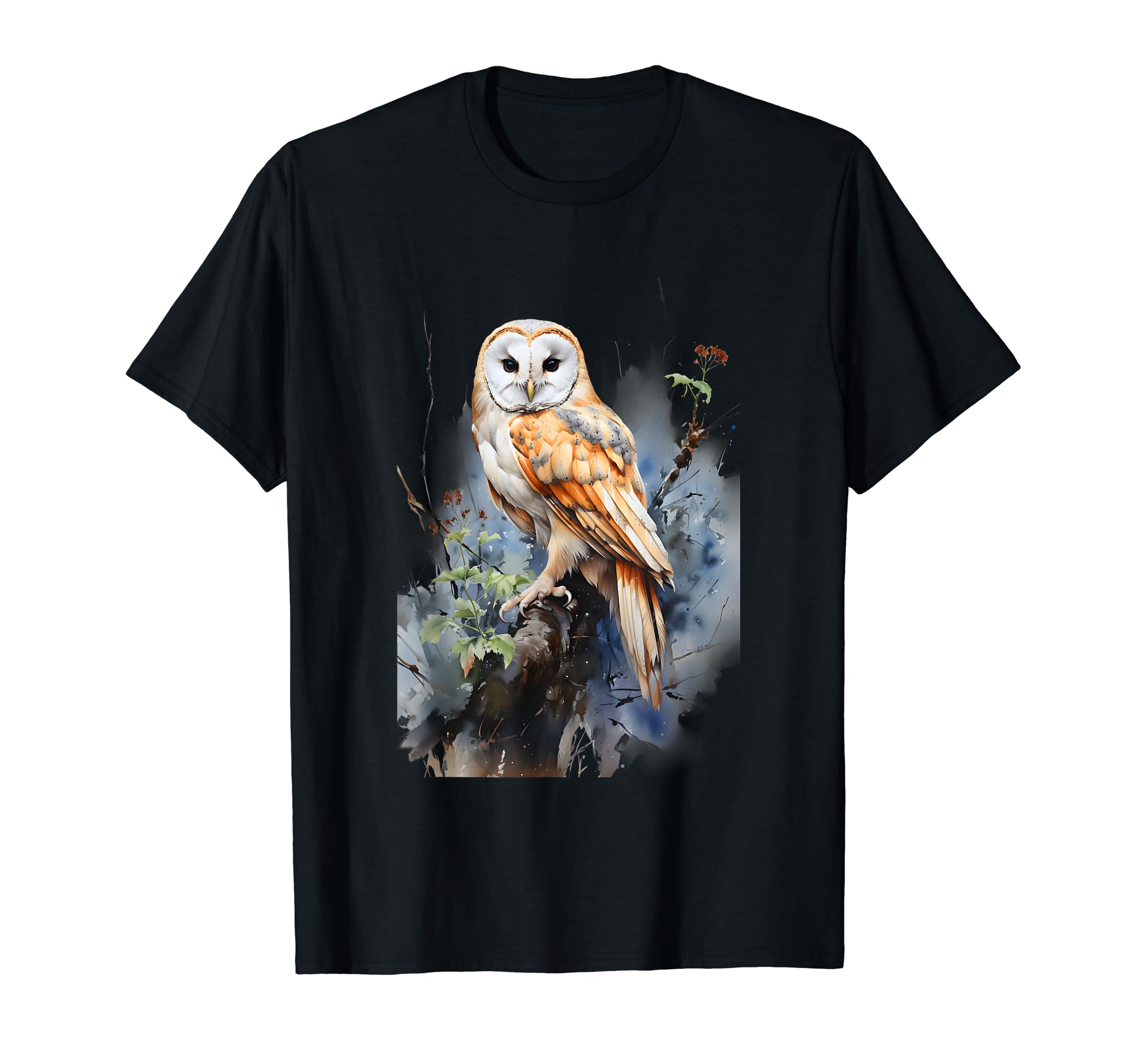 Gift Owl Barn Owl Realistic Nature Fleeting T-Shirt